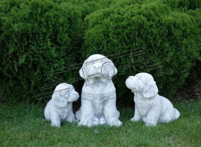 Garden Decoration Dog Patio Stone Figure White Figures Decorative Statue